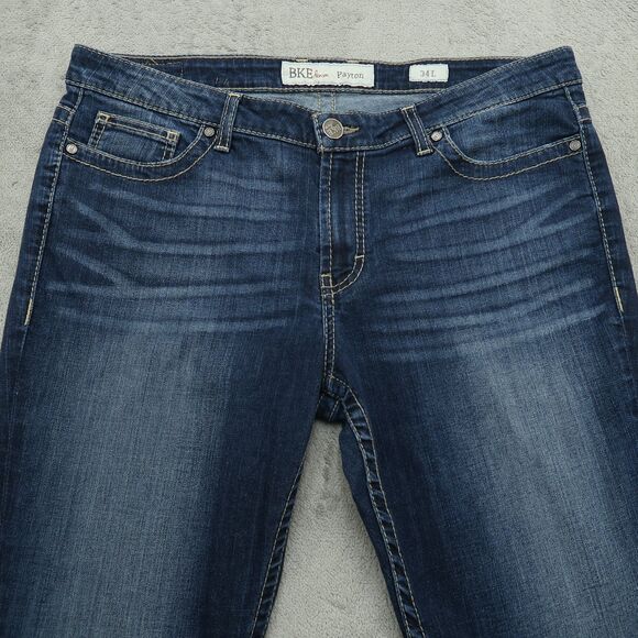 BKE Jeans Women's Size 34L Blue Mid-Rise Payton Straight Denim 32.5" Inseam - Picture 13 of 16